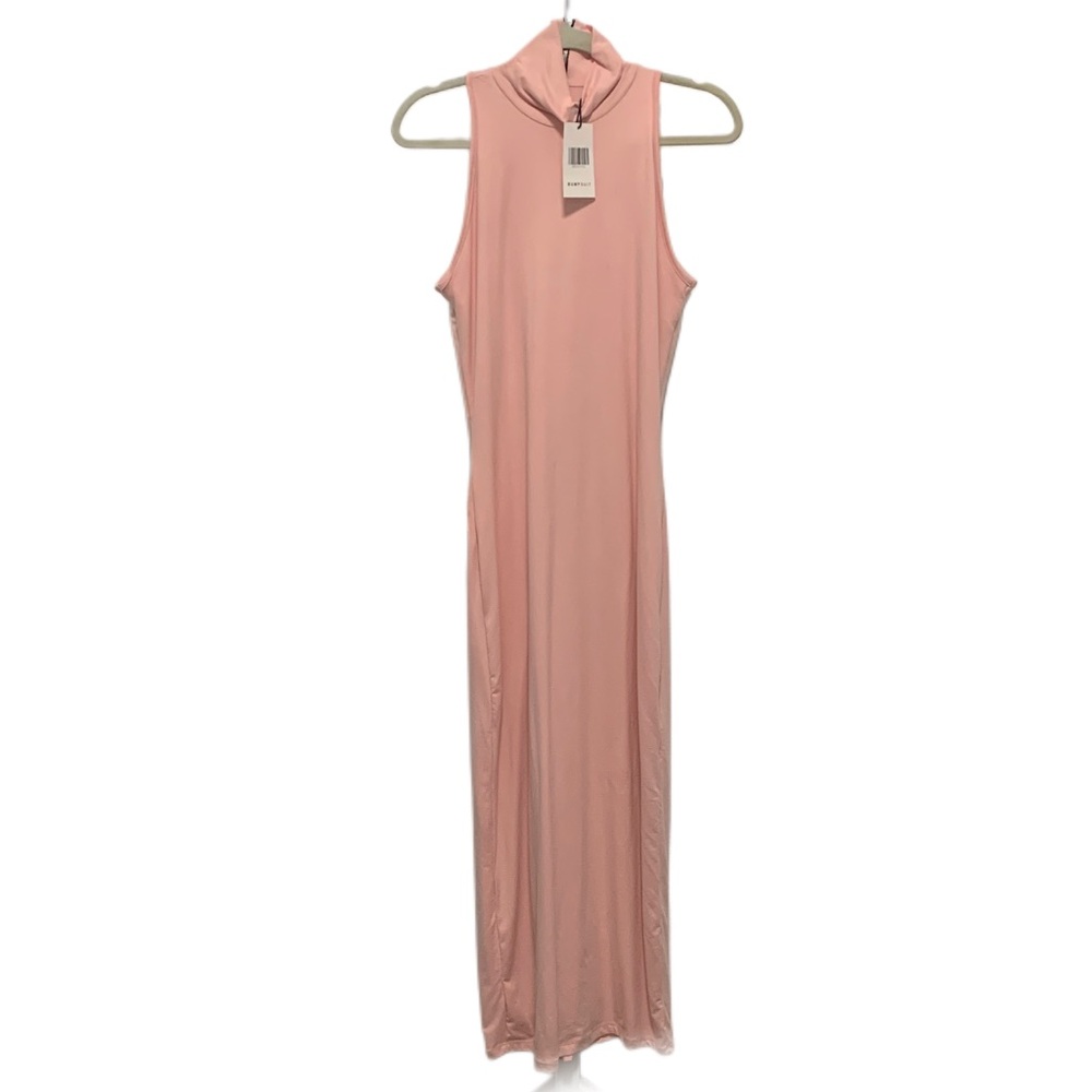 Sleeveless Mock Neck Maxi Dress in Dusty Pink